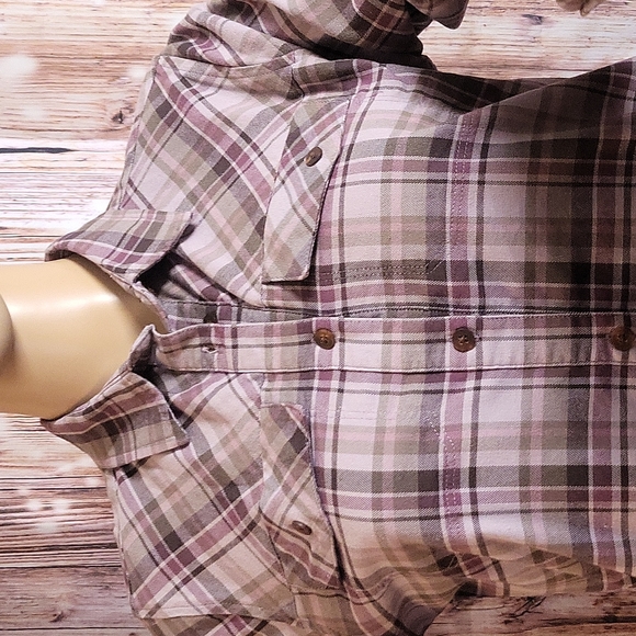 NWOT L.L.Bean Women's Long Sleeve Plaid Flannel Button Down pocke Shirt Size XS - Picture 4 of 10